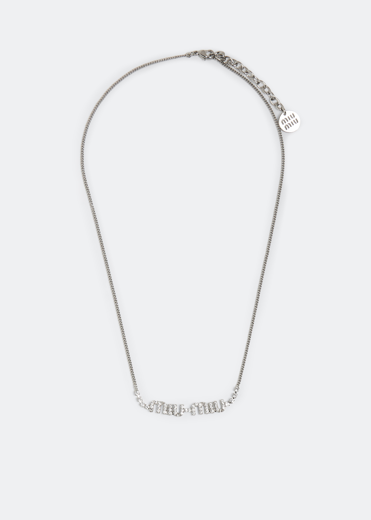 Miu Miu Metal crystal necklace for Women - Silver in UAE | Level Shoes