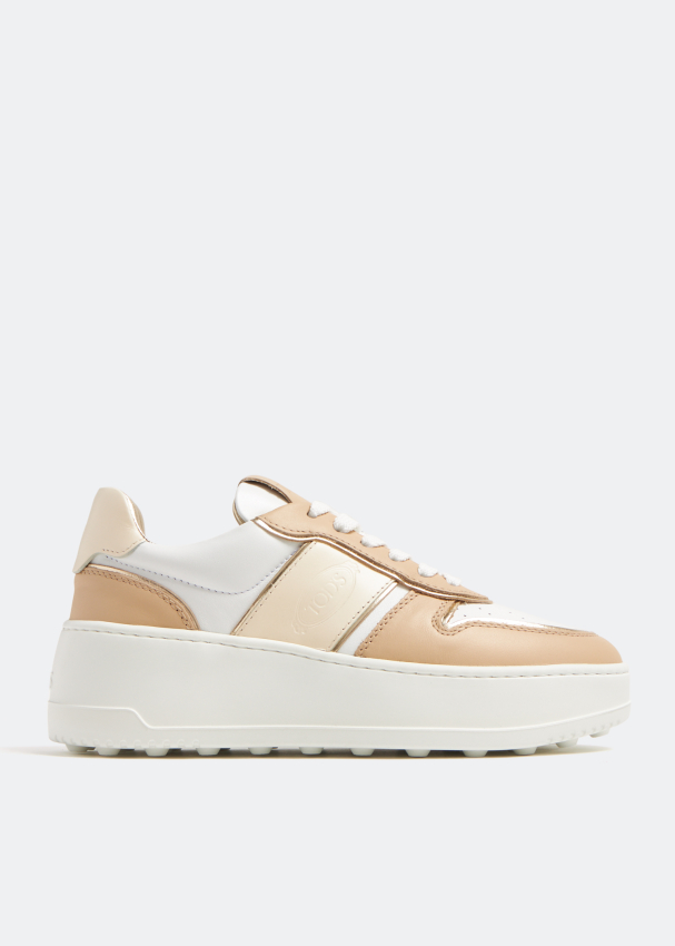 Tod s Leather platform sneakers for Women Beige in UAE Level Shoes