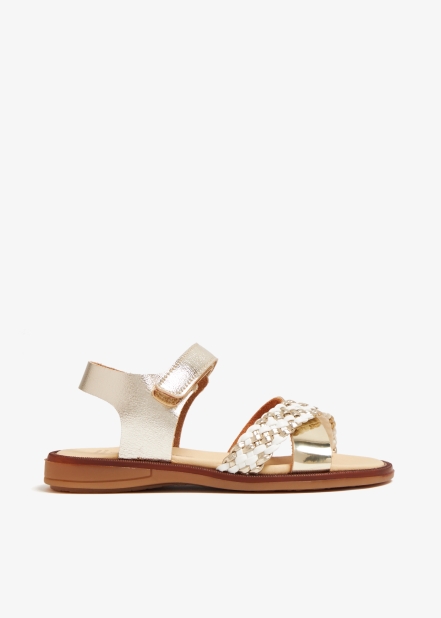 Woven leather sandals