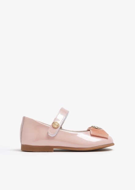 Crystal Heart bow ballerinas